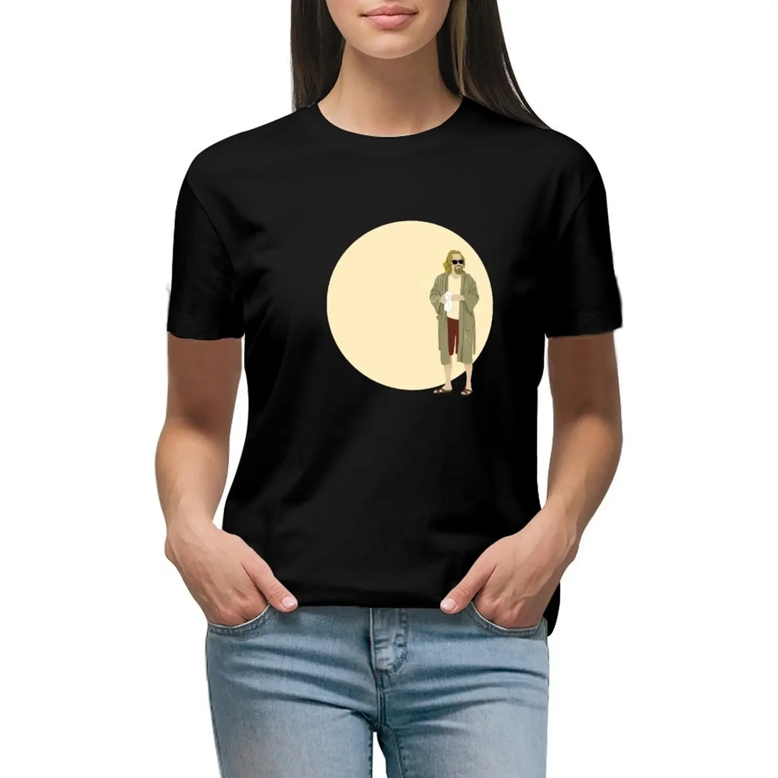 

The Dude The big Lebowski Circle T-Shirt blanks shirts graphic tees summer tops t-shirts for Women cotton