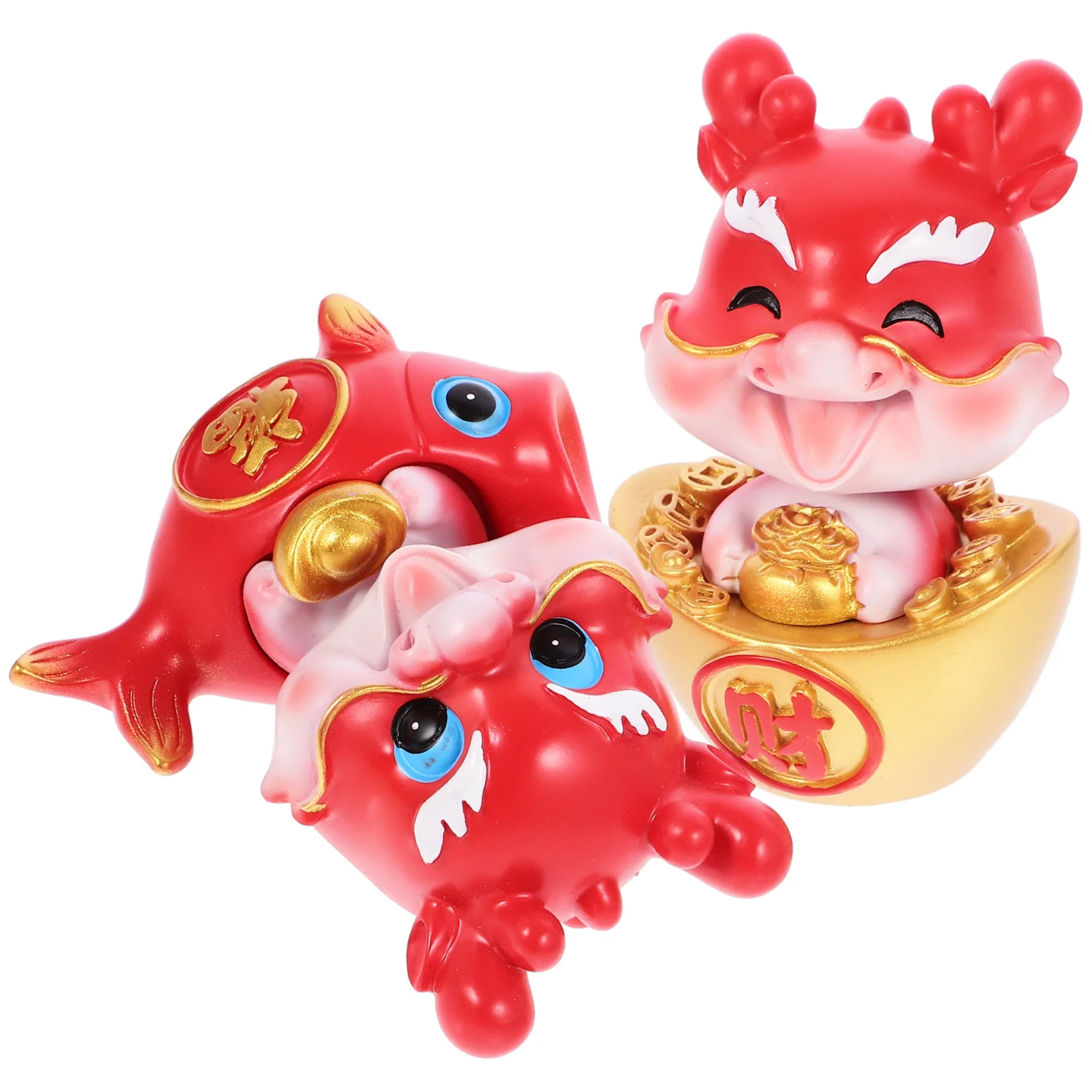 

2pcs Resin Dragon Cute Cartoon Zodiac Decor Desktop Mini Statue For Home Table Ornament Small Dragon Craft Gift