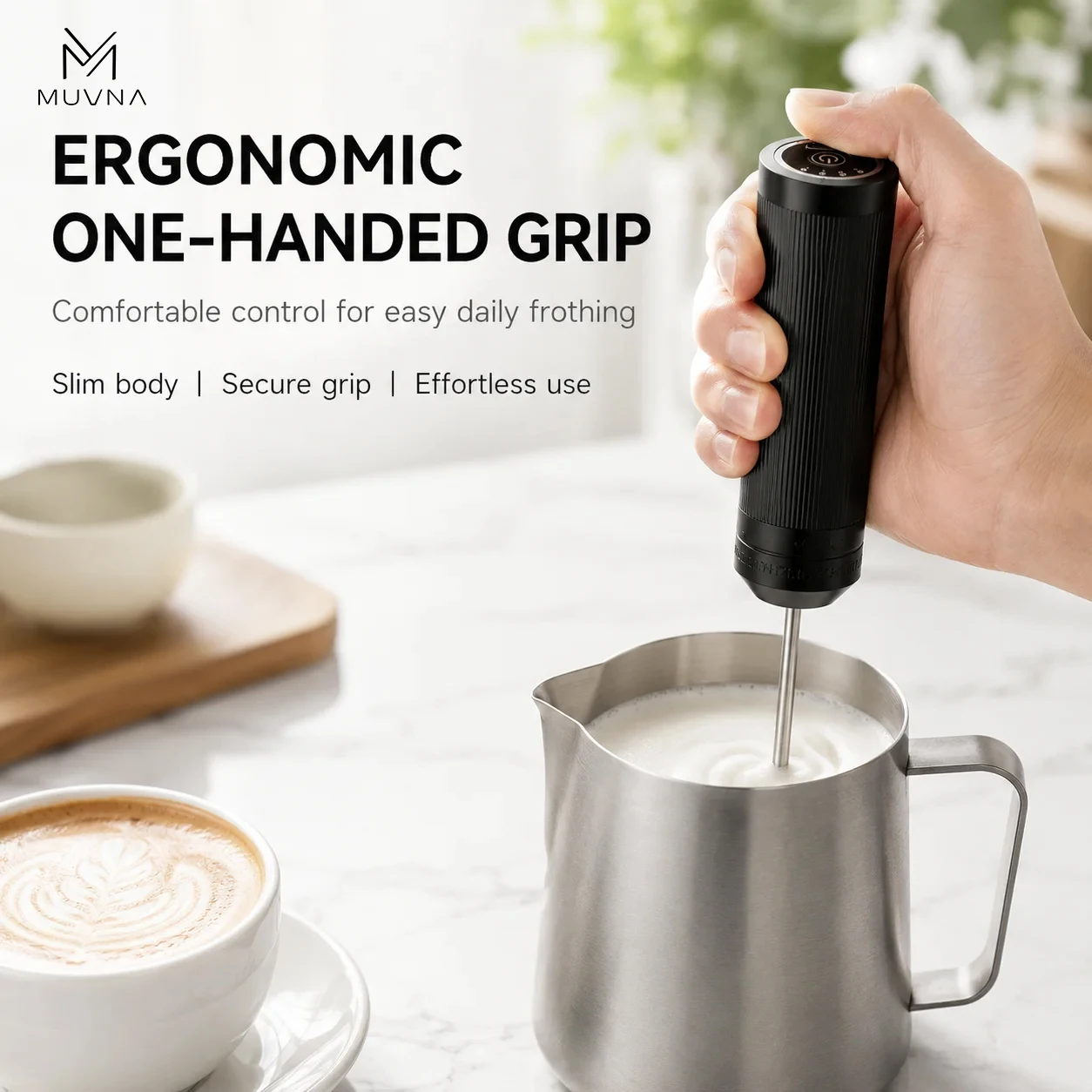 MUVNA Electric Coffee Milk Foaming Mixer Coffee Creamer Whisk Handheld Egg Beater Froth Mixer Kitchen Automatic Whisk Tools
