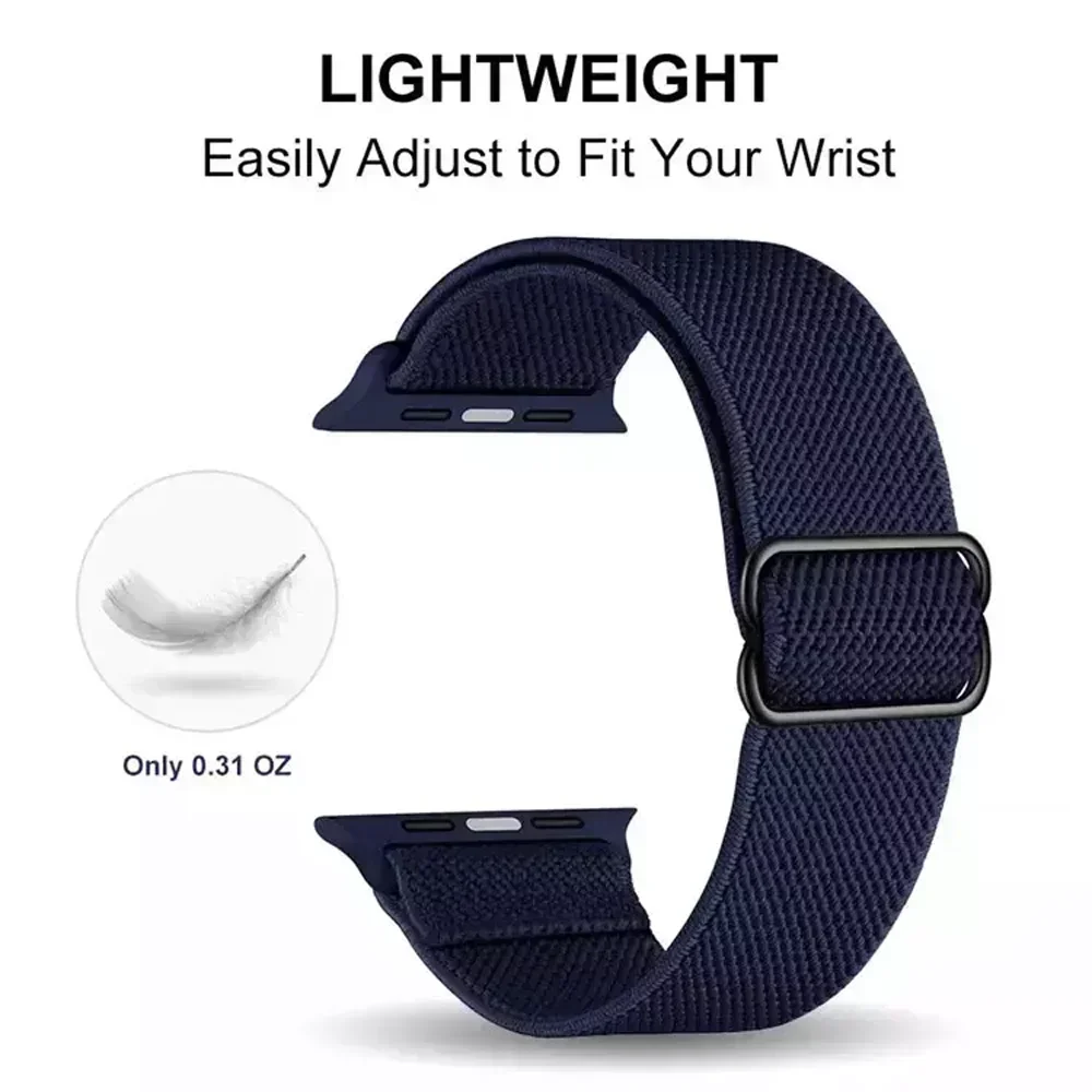 Scrunchie Strap for Apple Watch Band 49mm 44mm 40mm 38mm 42mm Elastic Nylon Bracelet IWatch Series Ultra 3 6 Se 7 8 9 45mm 41mm