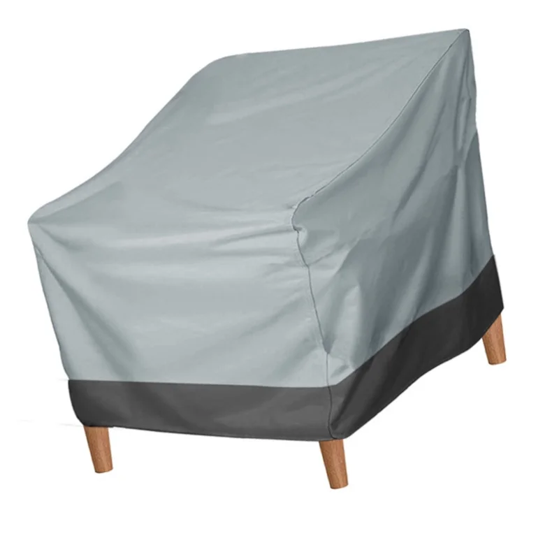 Patio Chair Cover Oxford Cloth Water Resistant Silver Coating Outdoor Furniture Cover For Home Lawn Patio Garden Grey Black 190T