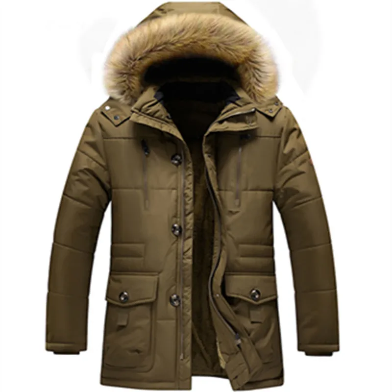 Abrigo con capucha de estilo ruso para hombre, Parkas gruesas y cálidas de gran tamaño, ropa de abrigo a prueba de viento, chaquetas de invierno,