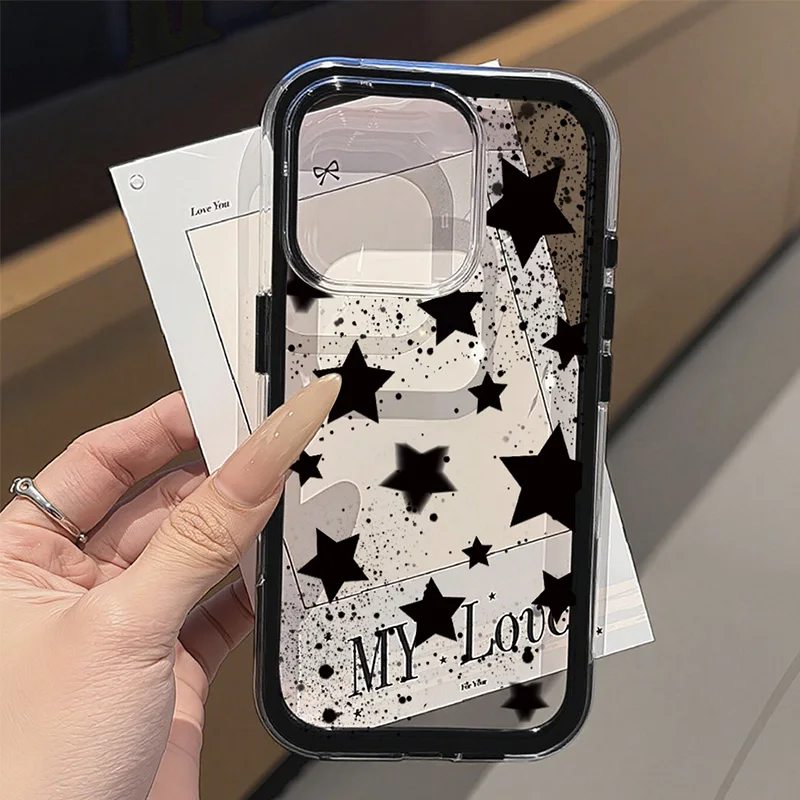 حافظة هاتف شفافة لهاتف آيفون 16 برو حافظة فوندا آيفون 15 13 17 11 12 14 برو ماكس 17 غطاء خلفي ناعم باللون الوردي على الجدران