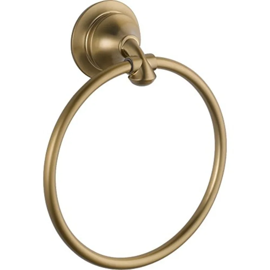

Linden 1-Pack Hand Towel Holder Champagne Bronze Towel Racks for Bathroom Wall Round Towel Ring Holder for Bath Towel Hanger