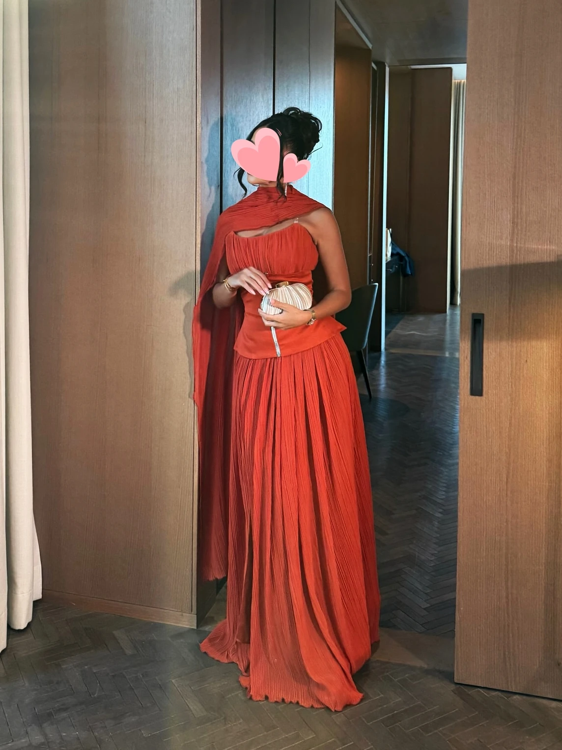 

Other Shore Elegant Vintage Sweet Orange Ruffle Chiffon Ribbon Customize Formal Occasion Prom Dress Evening Party Gowns