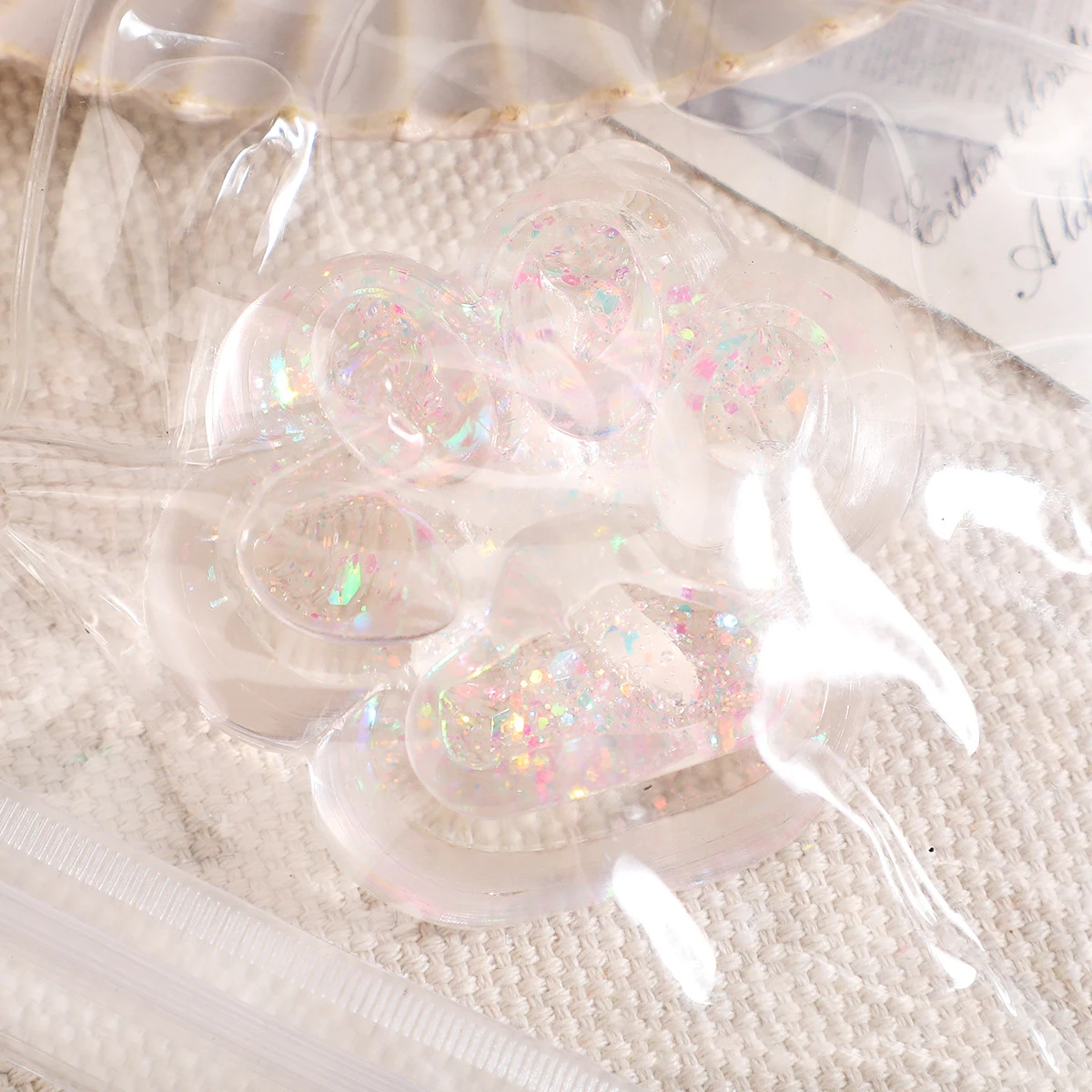 Transparent Glitter Colorful Starfish Soft Anti Stress Cat Paw Taba Squeeze Kids Toys Cat's Paw Adult Decompression Sensory Gift