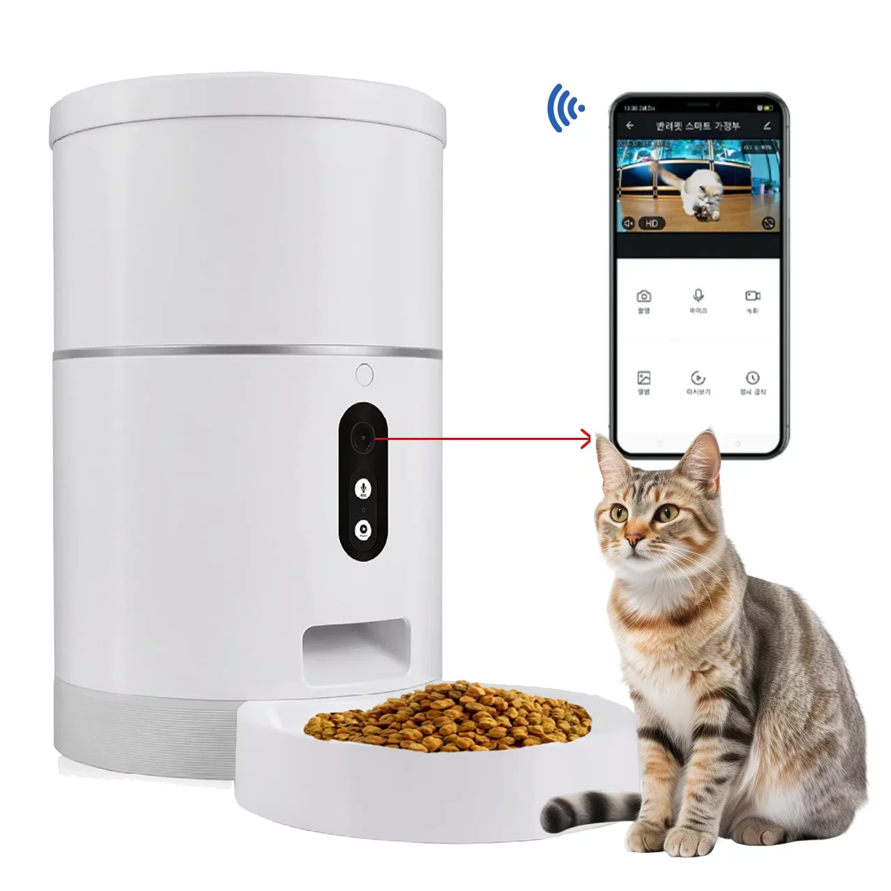 Automatic Dog Cat Pet Food Feeder Dispenser Automatic Wifi Smart Dog Pet Feeder With Camera