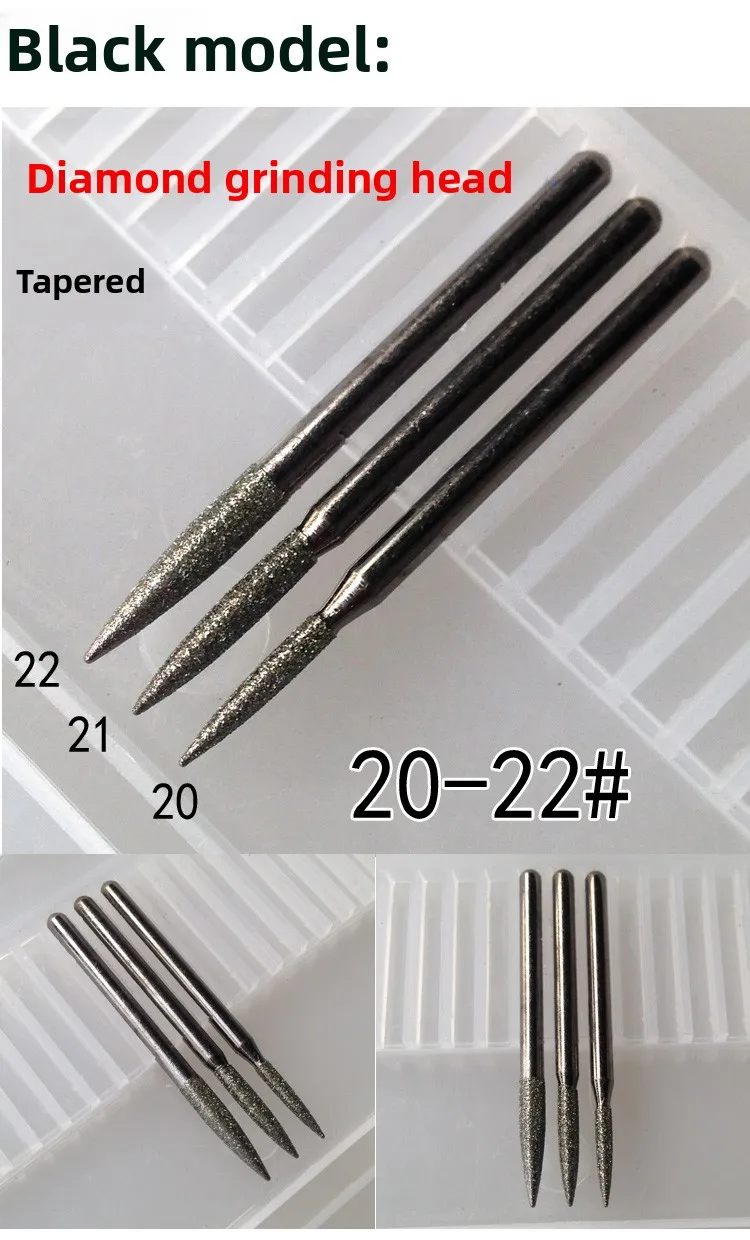 Emery Grinding Head/ Jade Engraving Drill Bit Pointed Needle Small Grinding Needle/ Stone Engraving Tool Conical Bullet Type 3mm