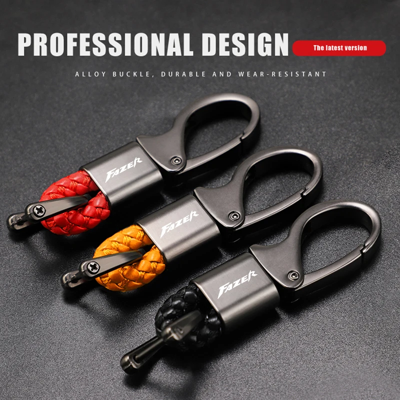 New For Yamaha FZ1 FZ6 FZ8 Fazer 150 250 400 600 1000 Motorcycle Accessories Braided Rope Keyring Metal Keychain With Logo FAZER