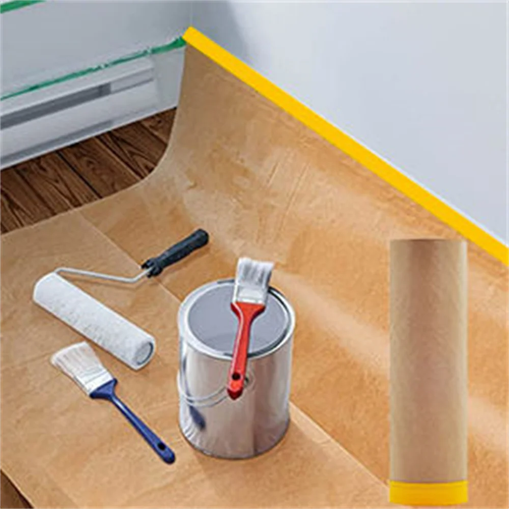 Pre Taped Masking Paper Self Adhesive Wall Treatment Covering For Painting Spray Masking Protective Paper Wall Protector