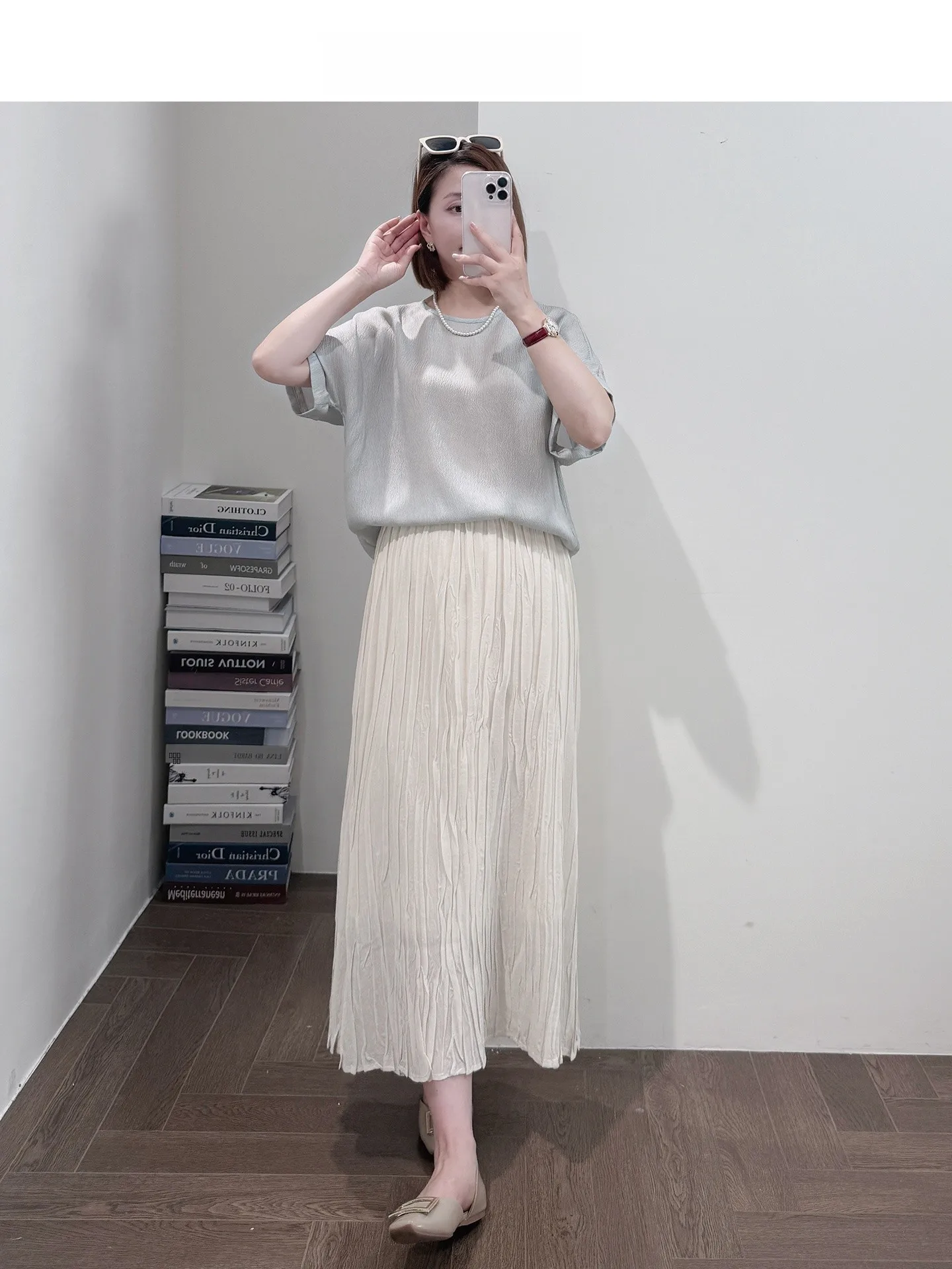 

Шелковая юбка из ткани Sve f, ультра-тяжелая, скрывающая фигуру, высококачественная, износостойкая, лето 2025