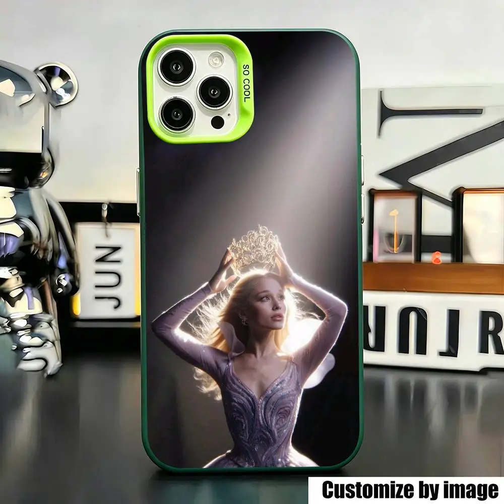 Funda para Teléfono A-Ariana G-Grande ARi Singer para iPhone 17, 16, 15, 14, 13, 12, 11 Plus, Pro Max, XS, Funda Plateada Colorida