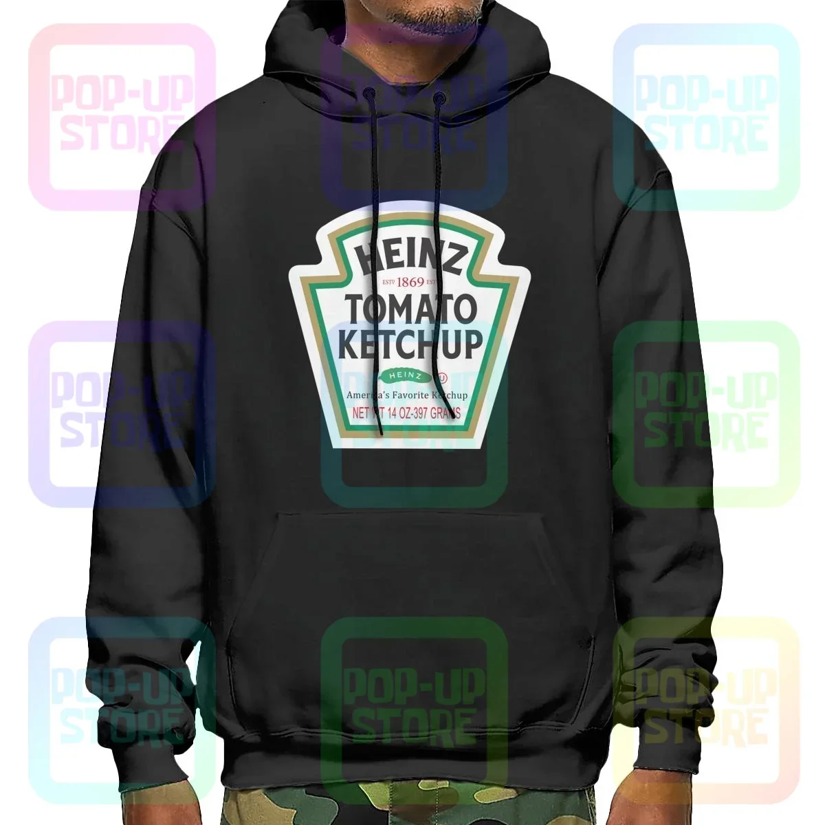 Heinz Americas Favorito Ketchup Gráfico 80S 90S Sudadera con capucha Sudaderas con capucha Raro Moda Hip Hop Venta caliente