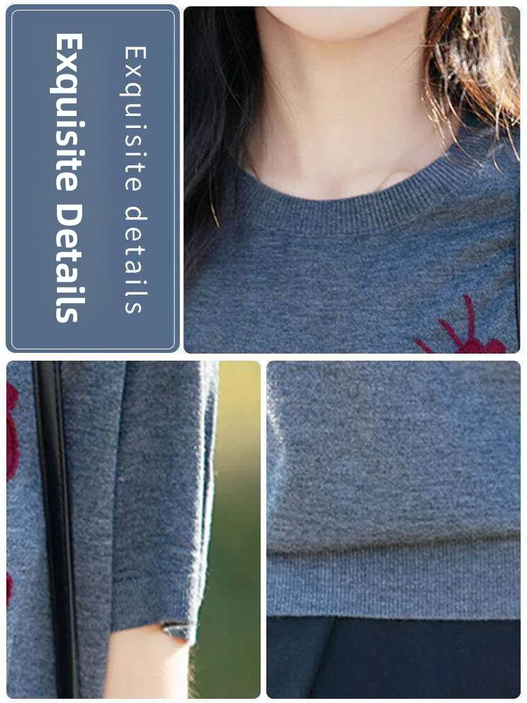 Fashionable Embroidered Short Sleeve Knitted Ice Silk Base Shirt Women's Summer New Style Large Size Trendy Top Inner Wear