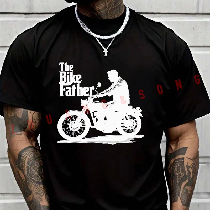 

The BikeFather Motorcycle T-Shirt Men Hip Hop Streetwear Unisex Casual Fashionable Short Sleeve Tops