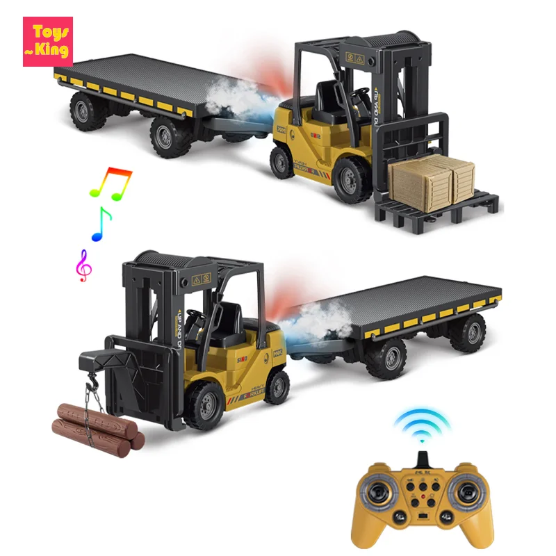 

2,4G RC распылитель вилочный погрузчик прицеп 1/24 11CH частота свет музыка пульт дистанционного управления тяжелая промышленность каретка инженерная машина игрушки