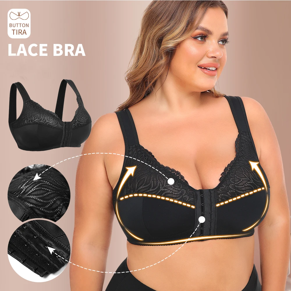 Women Bras with Non-adjusted Straps Sexy Support Push-up Bras in Plus Size