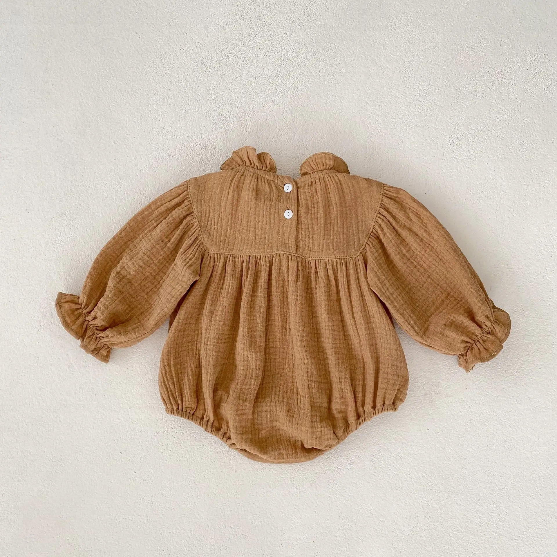 Angoubebe 555H147 Baby Gilrs 2023 New Autumn Embroidery Long Sleeve One Piece