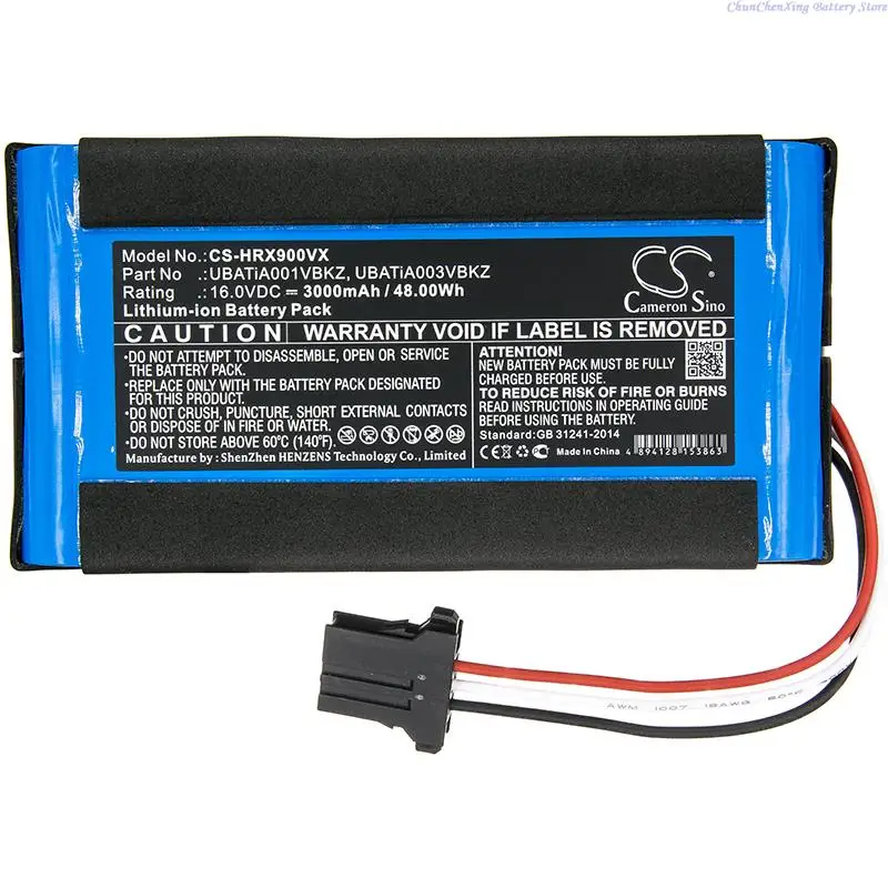 Cameron Sino 3000mAh Vacuum Cleaner Battery LIS5003SPP for Sharp COCOROBO RX-V60, RX-V80, RX-V90, RX-V100, RX-V200