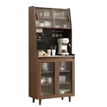 

Solid wood dining side cabinet, modern living room wine cabinet against the wall slate