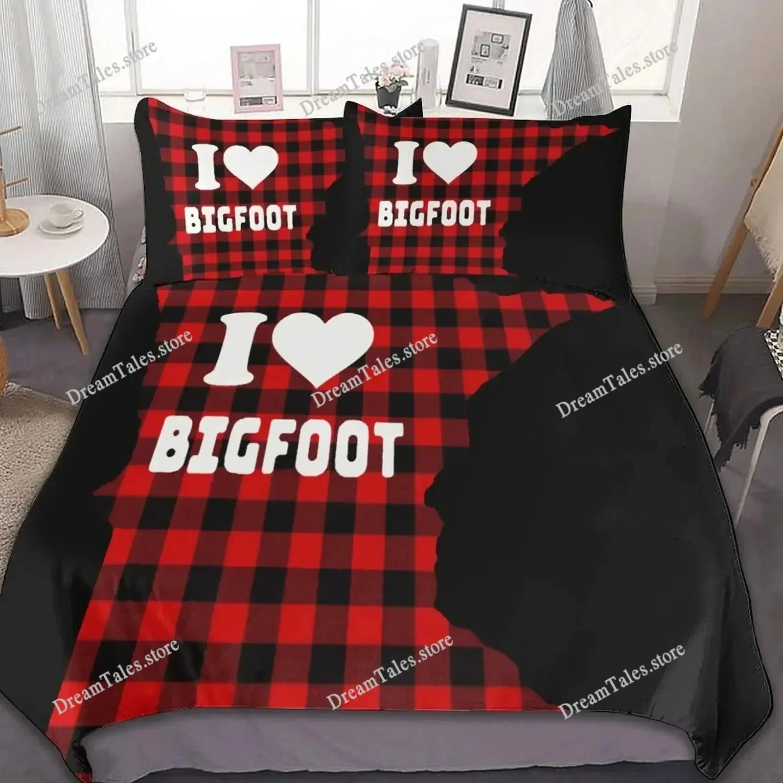 

Bigfoot Sasquatch Full Moon Duvet Cover Set Full King Size Bedding Sets Comforter Cover Includes Quilt Cover＆Pillowcase029