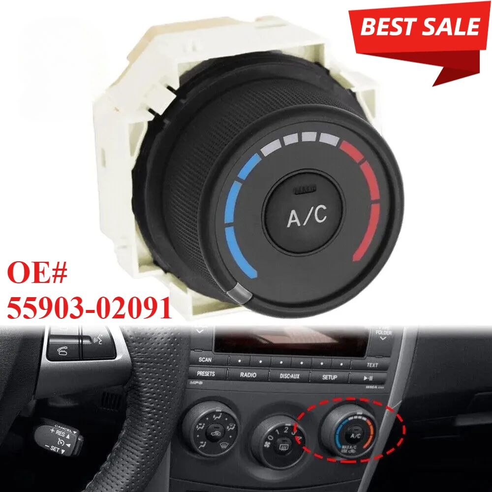 

Блок управления климат-контролем центральной консоли, черный, для Toyota Corolla 2009-2013, замена OEM 55903-02091