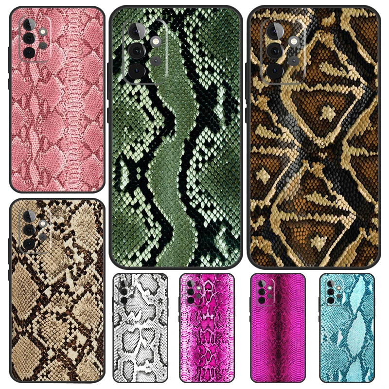 Snake Skin Print Cover For Samsung Galaxy A34 A24 A54 A14 A52 A42 A32 A22 A12 A51 A71 A53 A33 A23 A13 Case