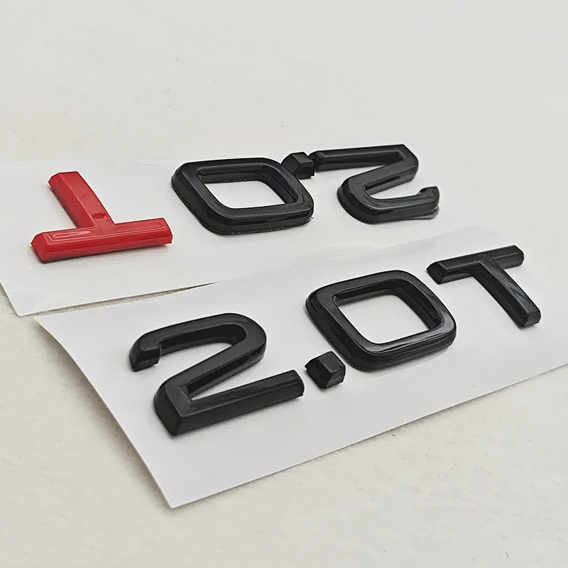 3D ABS Black Red 2.0T Logo Letters Car Rear Trunk Badge Emblem For Audi A4 A5 A6 A7 A8 Q3 Q5 Q7 Q8 Car Sticker Accessories