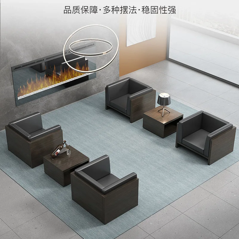 الجملة الفاخرة الأسود الأعمال غرفة الاستقبال غرفة الاجتماعات ثلاثة أشخاص شخص واحد صغير بسيط أريكة مكتب حديثة #3