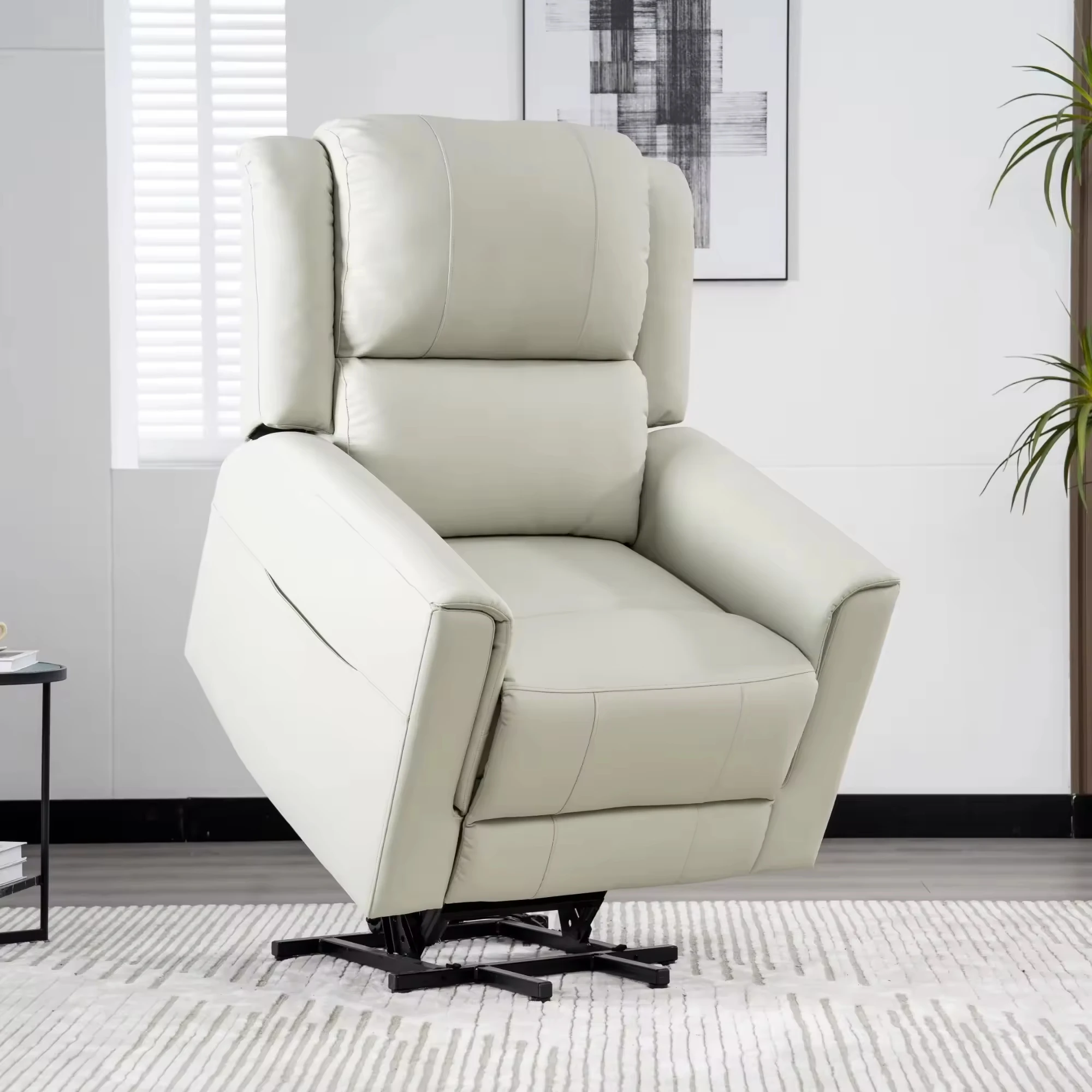 Modern Leather Electric Recliner Lift Sofa with Motor Drive System for Elderly Assistance Home Office Furniture