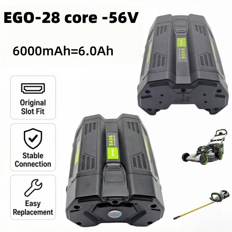 EGO 56V 6000mAh 대용량 배터리는 원래 플러그인 버전의 모든 EGO 전동 공구와 호환됩니다.