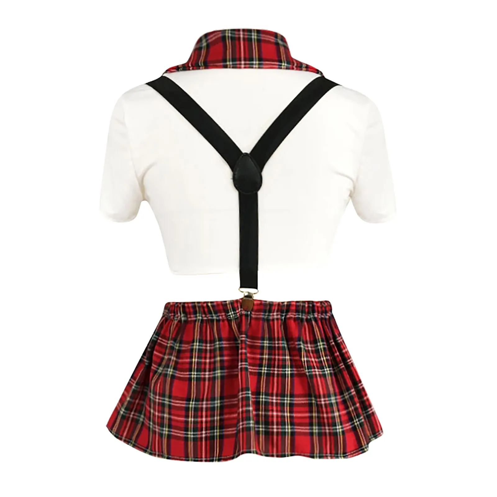 Sexy Women Lingerie Sets Women Mini Skirt Lingerie Set Schoolgirl Lace Plaid Student Uniform Role Play Costume Outfit 2024