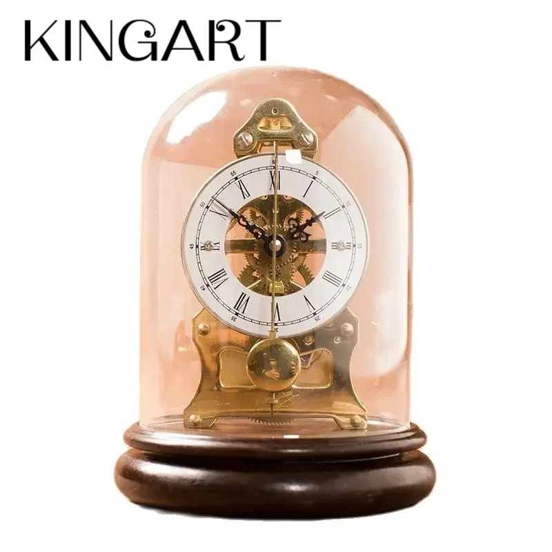 

Nordic Mechanical Antique Table Clock Metal Gear Gold Fine Copper Time Telling Seat Desk Clock Manual Manipulator Gift Ideas