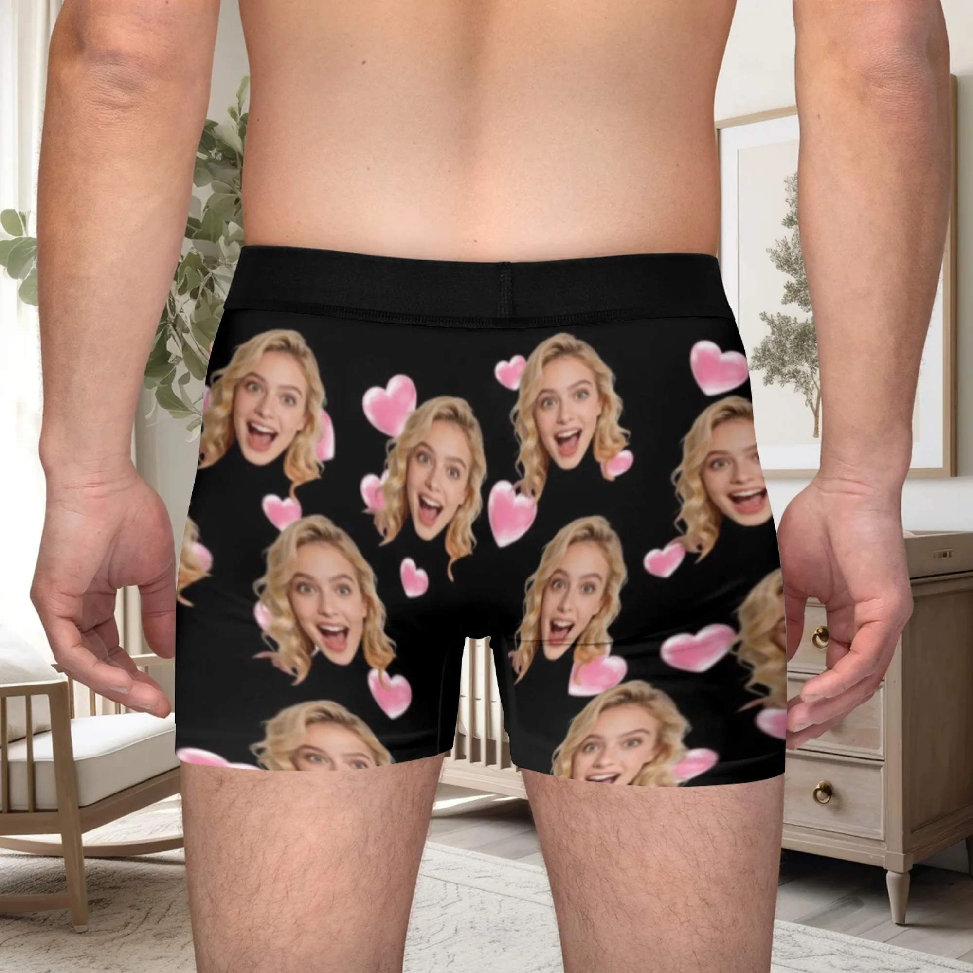 Custom Valentine Day Boxers For Men Personalized Men Underwear Custom Boxer Briefs Funny Face Gift For Boyfriend Husband