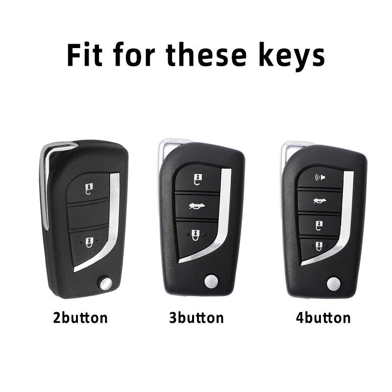 กรอบใส่กุญแจรีโมทสำหรับ Toyota AURIS Corolla Avensis Verso Yaris Aygo Scion TC IM Camry RAV4 4ปุ่มเคสกุญแจ TPU พวงกุญแจ