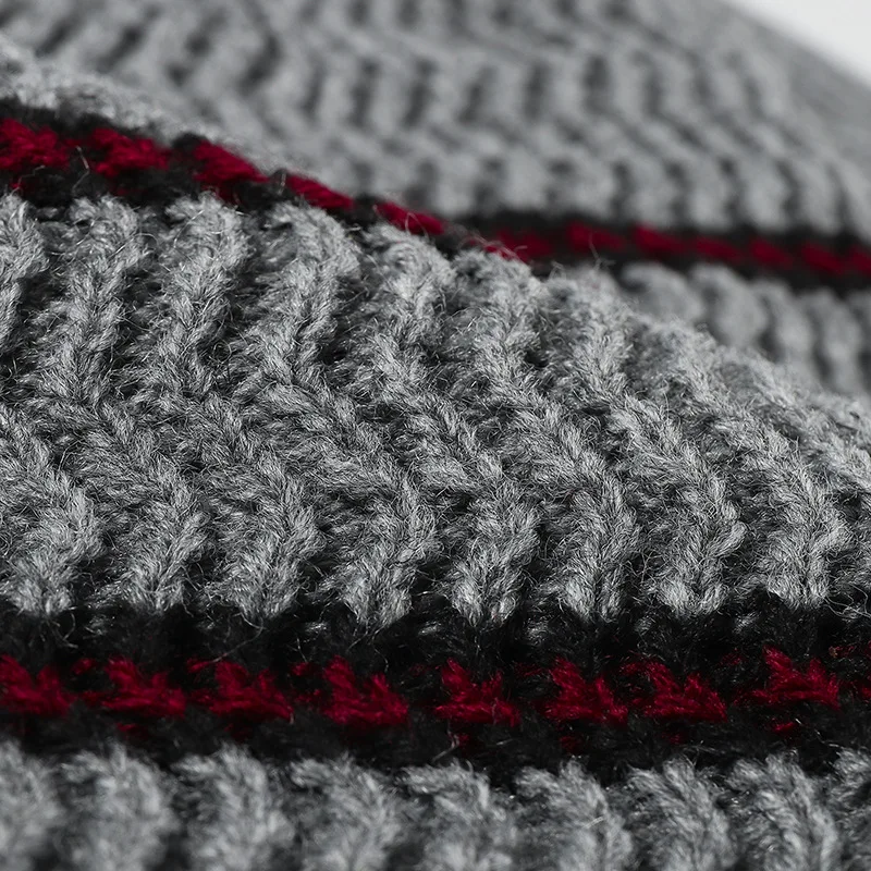 Women's Beanie Caps Winter Color Blocked Cap Plush Thick men's Knitted Hat Warm Brimless Cold Hats Woolen Hat 4m628 2