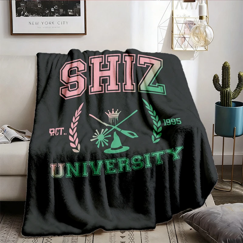 Shiz University Comfort Soft Blanket, Wizard Shiz University Comfy Blanket, Movie Lover Adult Flannel Blanket