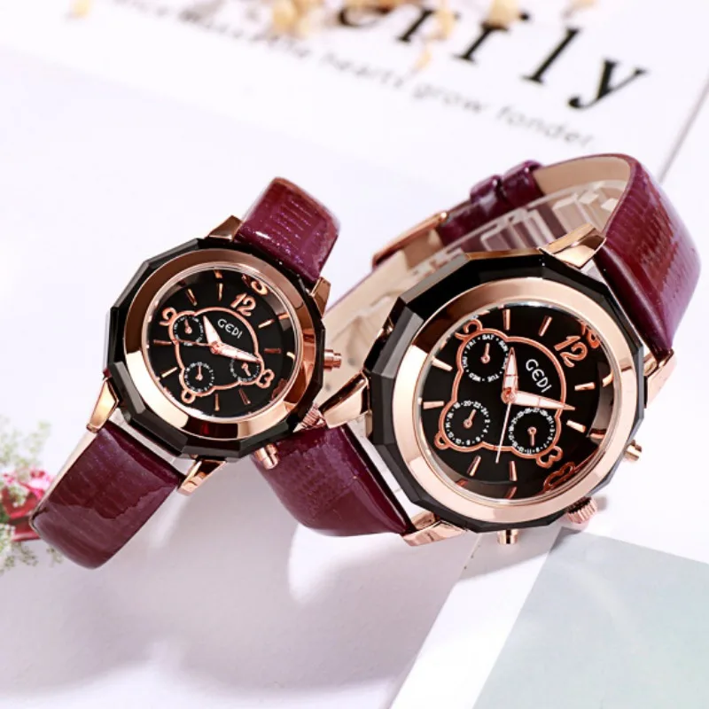 

Watches for Women British Style Waterproof Leather Strap Fashion Clock Creative Dial Luxury Sports Couple Relojes Para Mujer