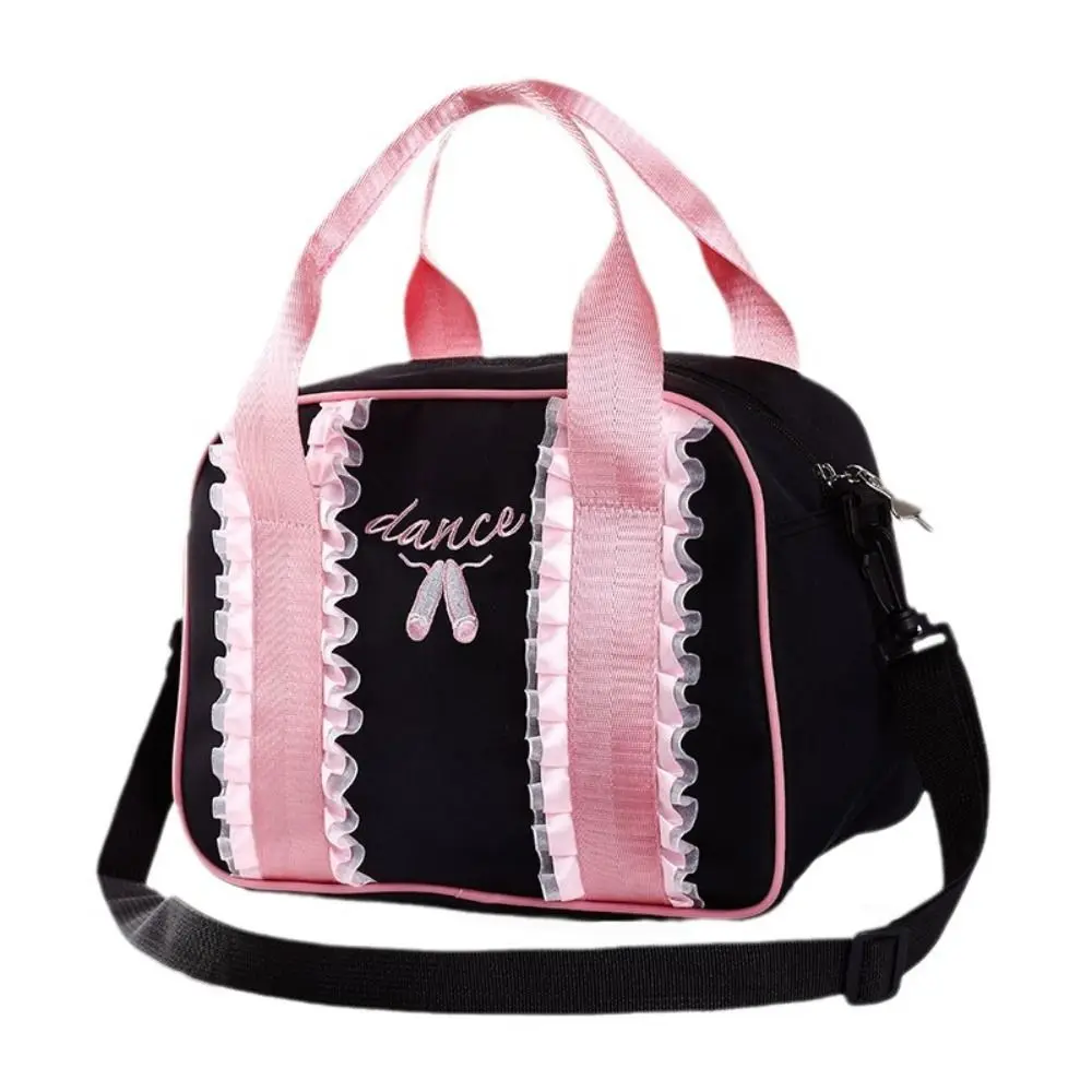 Sweet Lace Ballet Shoulder Bag Dance Shoes Embroidery Canvas Children's Dance Backpack Waterproof Girls Storage Bag