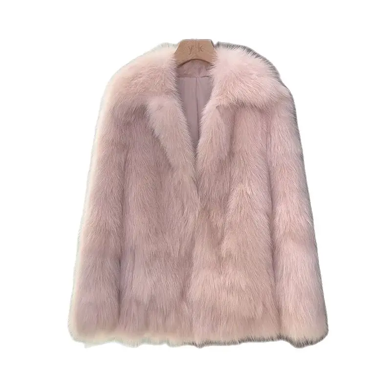 Imitation Fur Fashion Ladies\' Coat Medium Long Fur Autumn And Winter 2024 New Mao Mao Korean Temperament Jacket Keep Warm Top