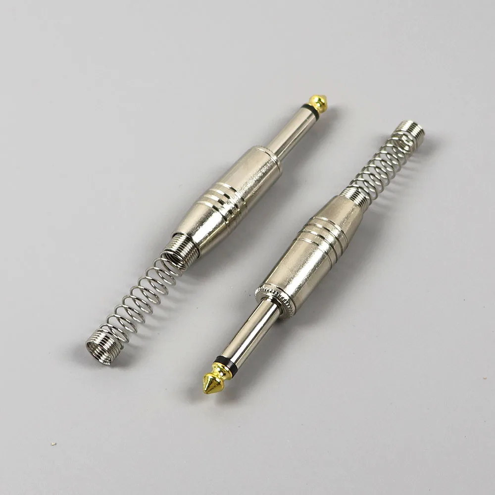1/2/5pcs 6.35mm / 6.5mm Audio Plug Stereo Jack 2Pole Mono Amplifier Plug Metal Microphone jack plug-in Audio Connector for KTV