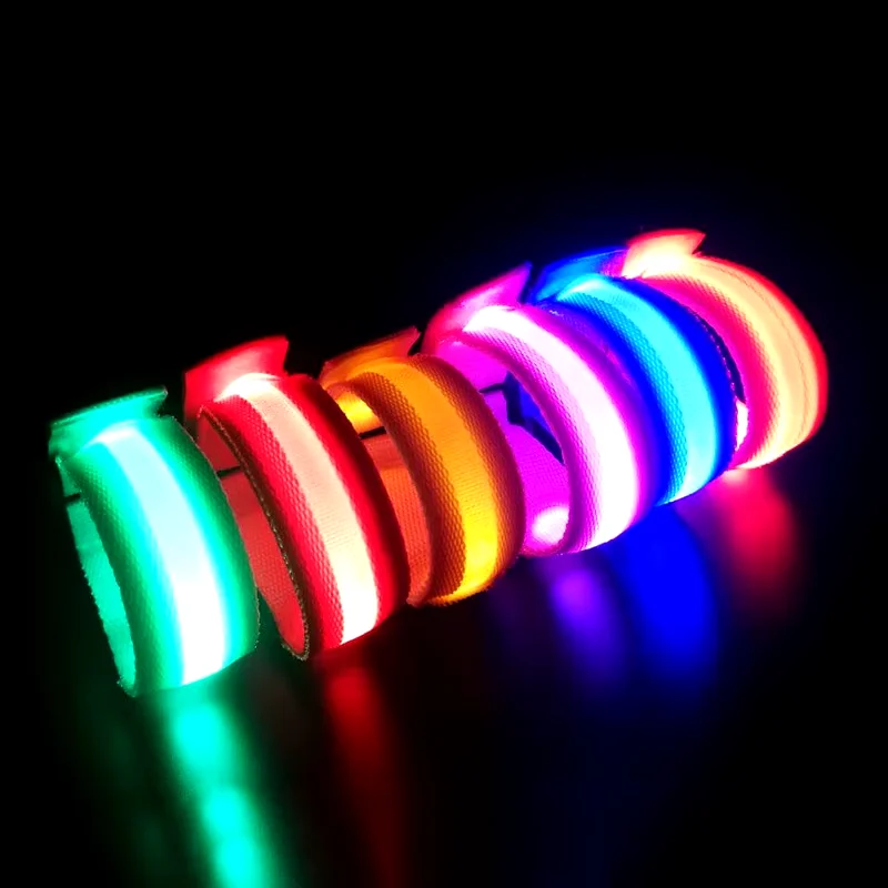 Brassard de sécurité aste USB pour la course de nuit, lumière LED, bracelet en iode, sports de plein air, vélo, 20 pièces, 50 pièces, 100 pièces