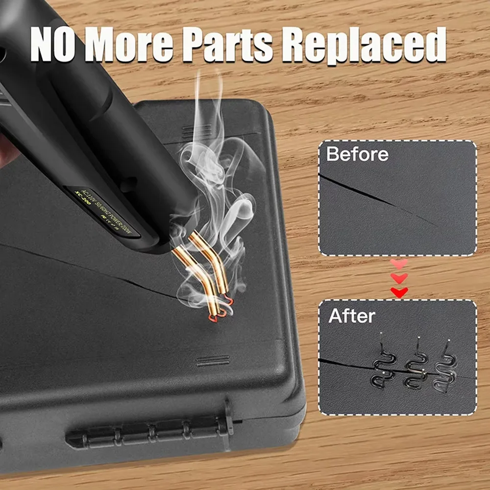Upgraded 200W Plastic Welder Kit 6/4 Types Staples Plastic Welding Rods Car Bumper Repair Kit 2 in 1 Hot Stapler Soldering Gun