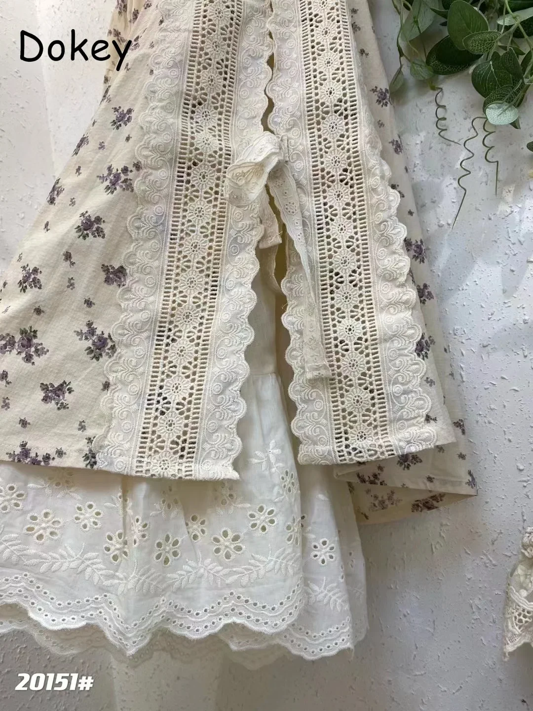 Gonna in lino di cotone Patchwork di pizzo ricamo Vintage da donna, stampa artistica, gonna lunga Casual a-line, allentata Kawaii Lolita, pieghettata