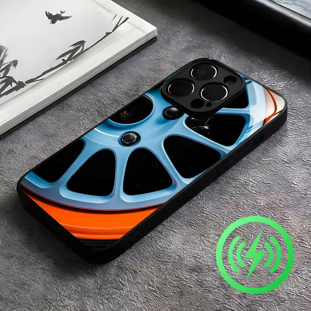 Car G-Gulf-Racing  Phone Case For iPhone17 16 15 14 13 12 11 X XR XS 8 Plus Mini Pro Max Glass Case - view 3