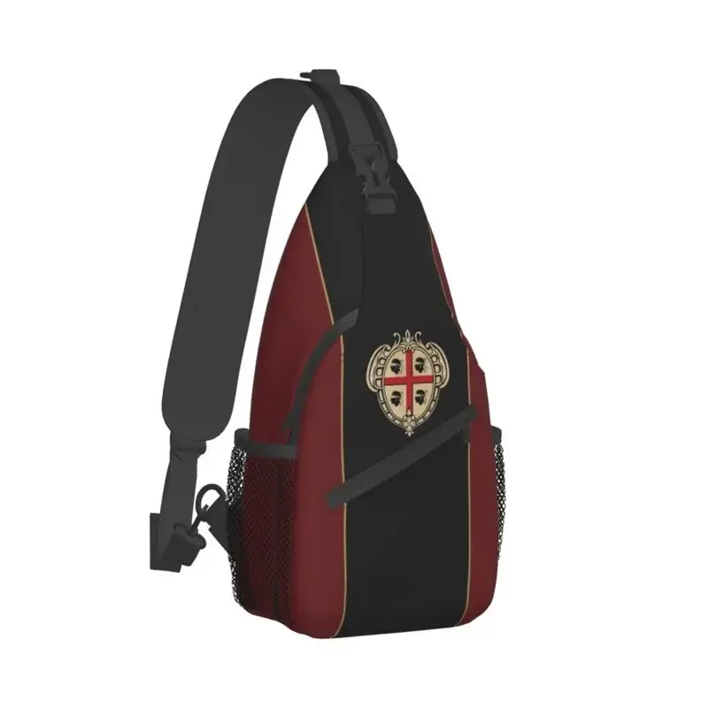 Vintage Sardinia Coat Of Arms Crossbody Sling Backpack Men Italy Sardegna Patriotic Chest Shoulder Bag for Travel Hiking Daypack