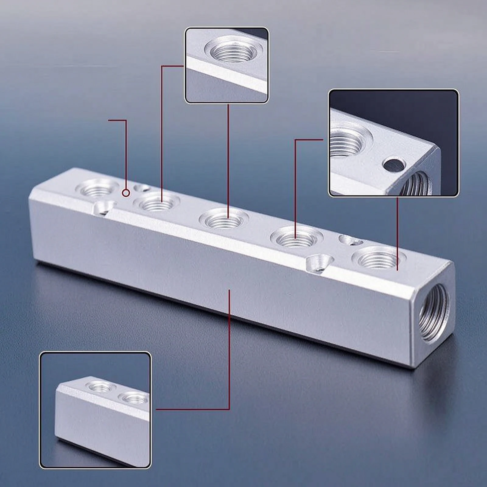 Pneumatic Manifold Block Space-Saving Air Distribution Manifold Air Distribution Block Standard-Sized Hardware Long-Lasting