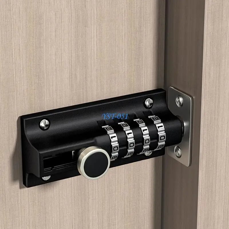 

E15A Slide Bolt Lock Mechanical Password Lock Aluminum Alloy Sliding Bolt Door Lock Anti-theft Safety Combination Digit Lock