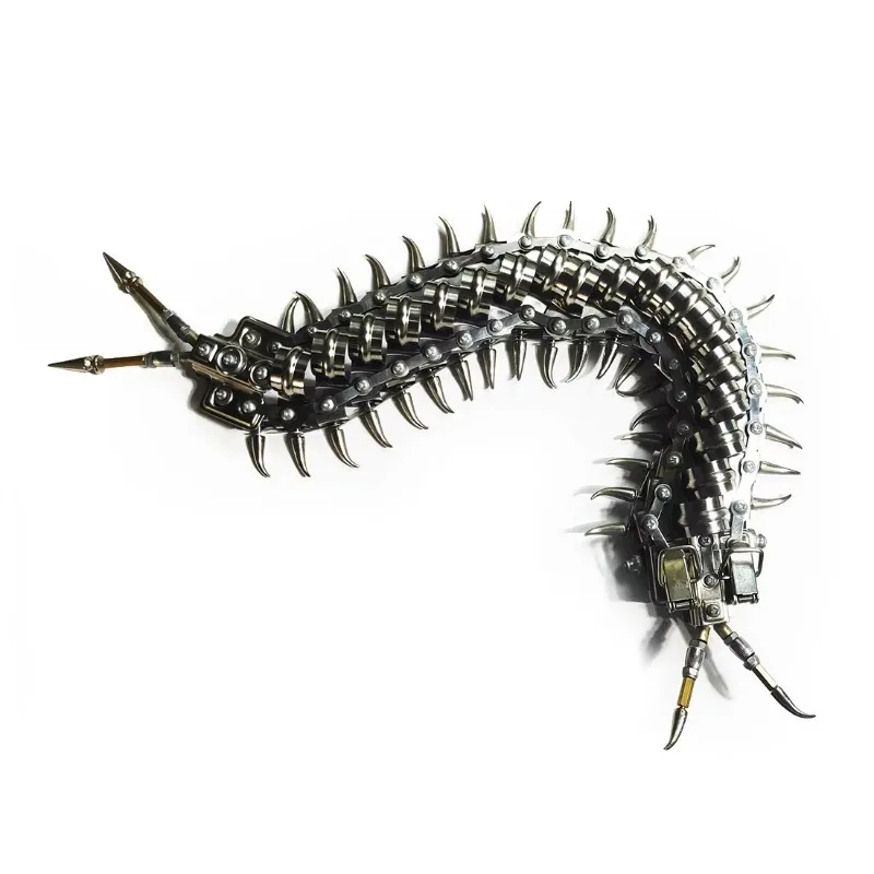 3D Puzzle Metal Centipede Model Kit Mechanical Insects Stainless Steel Creative Assembly Toy 3D Build Model Toys for Kids Adults