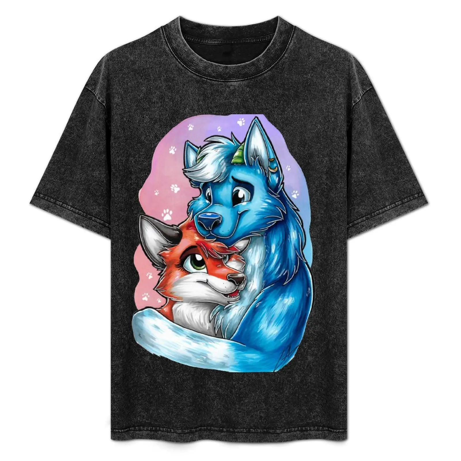 

Lupus et Vulpes Love T-Shirt Classic Basic Casual T-Shirt